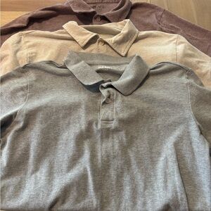 Old Navy Gray Polo Shirt Soft Knit Casual